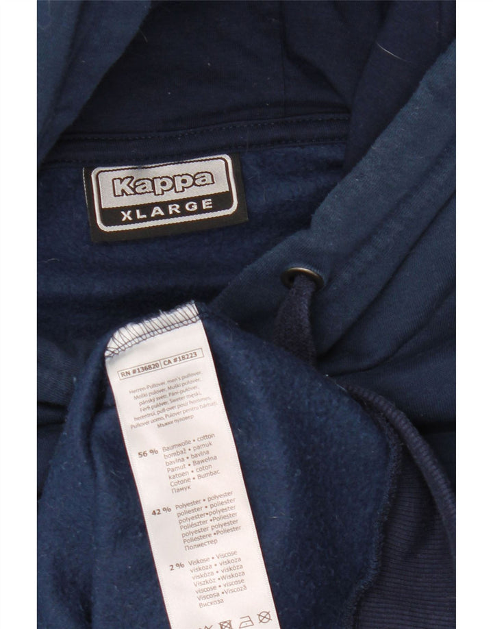 Kappa Pull à capuche graphique pour homme XL en coton bleu marine