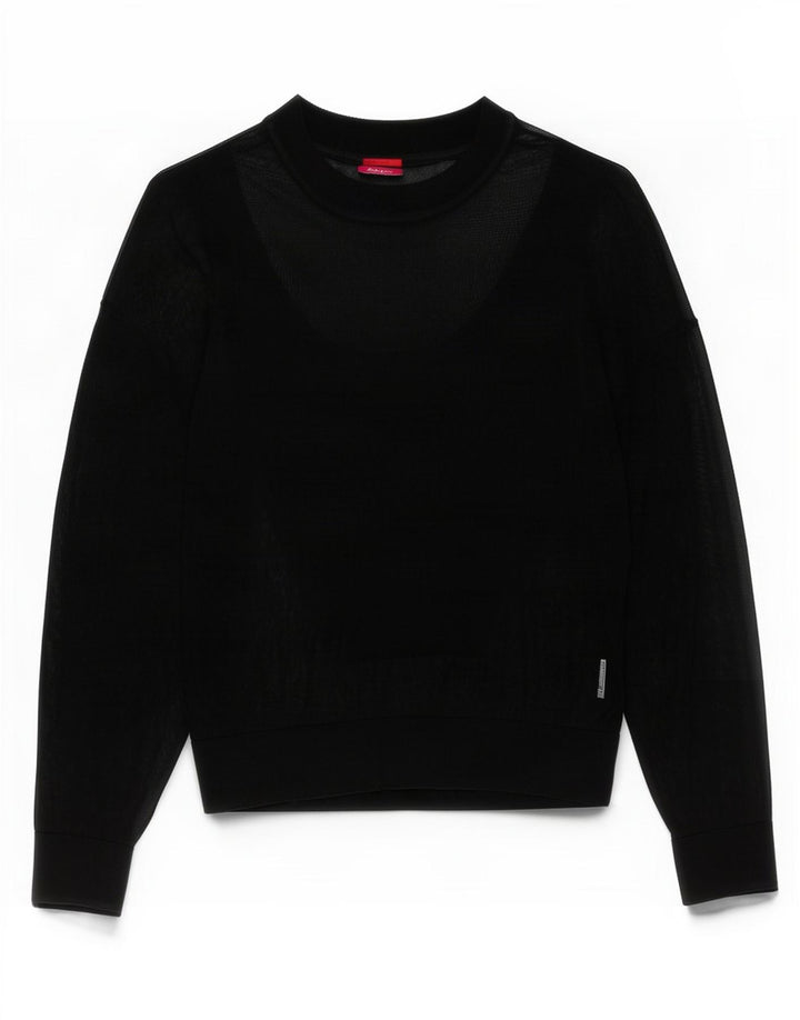 Hugo Boss Haut à manches longues pour femme UK 14 Medium Noir