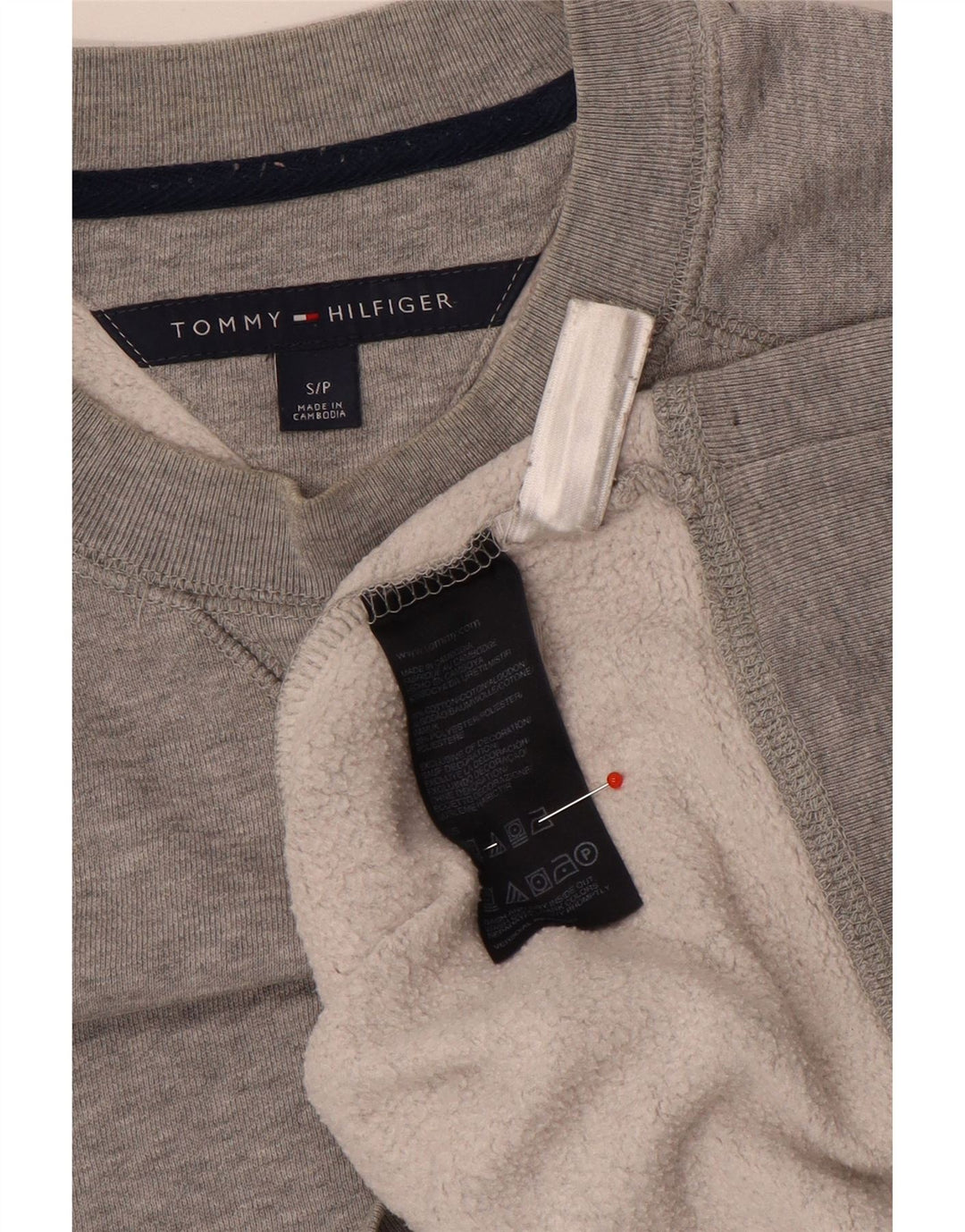 Tommy Hilfiger Sweat-shirt pour homme en coton moucheté petit gris