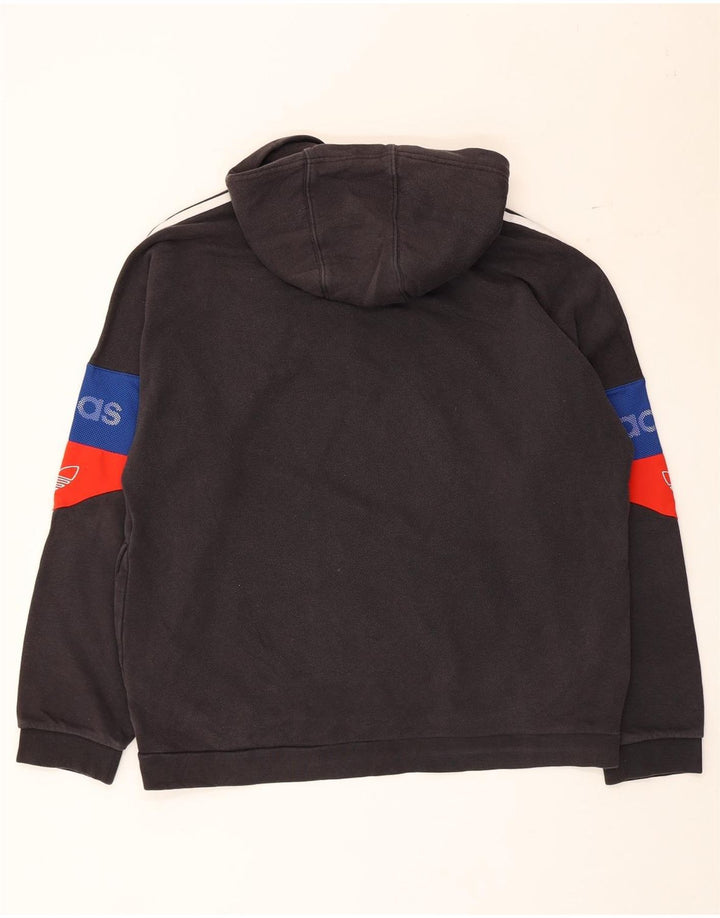 Adidas Pull à capuche graphique pour homme en coton noir moyen
