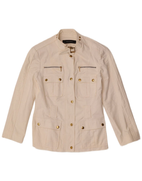 Veste utilitaire femme Zara UK 12 coton blanc moyen