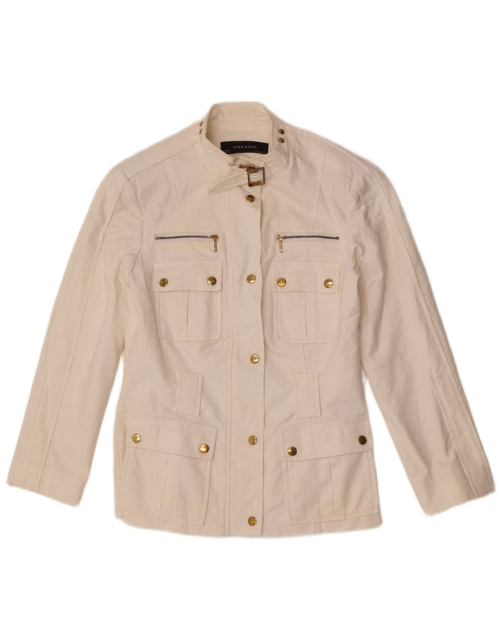 Veste utilitaire femme Zara UK 12 coton blanc moyen