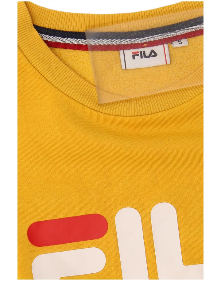 FILA Mens Graphic Sweatshirt Jumper Small Yellow