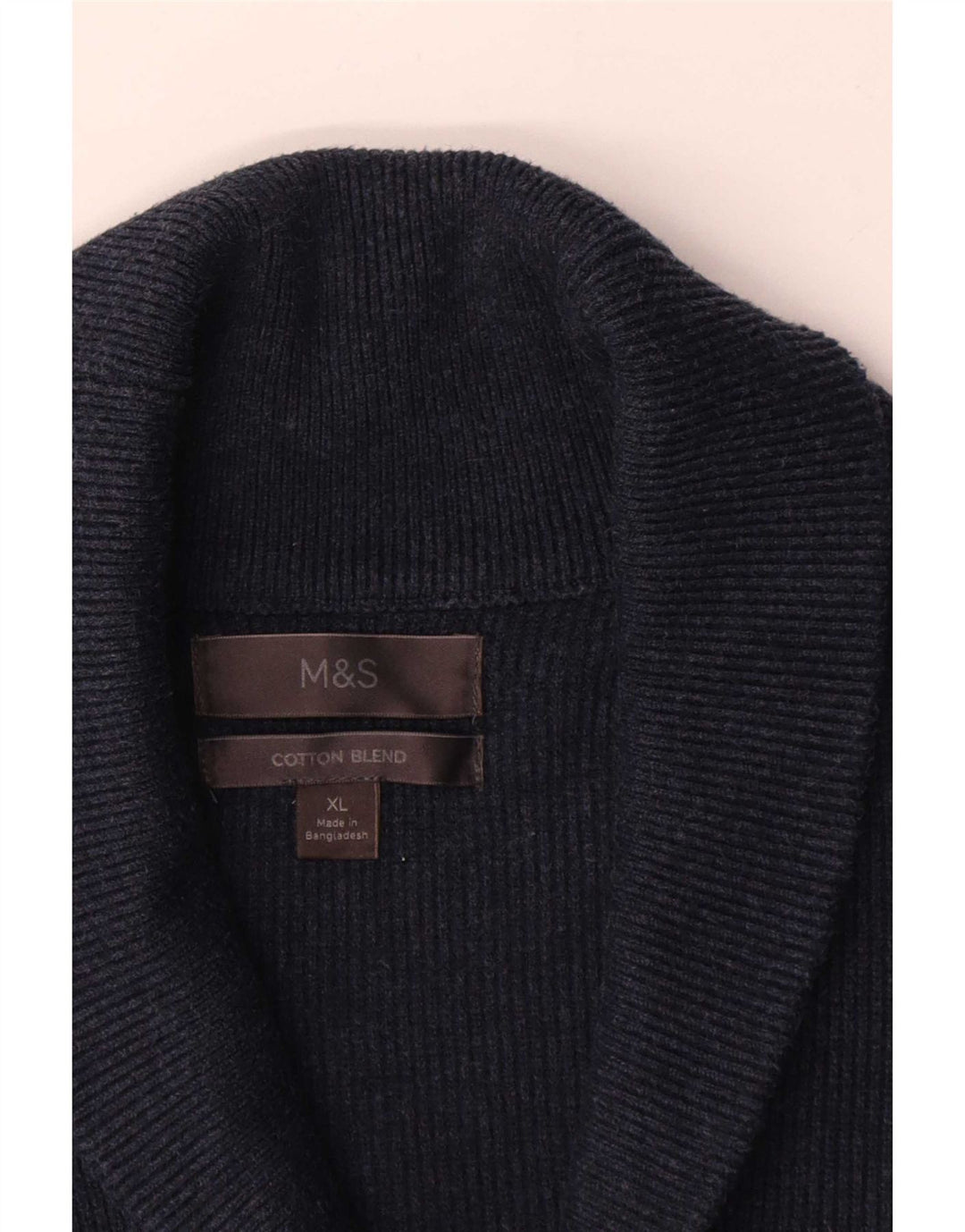 Marks & Spencer Pull Cardigan Homme XL Bleu Marine Coton