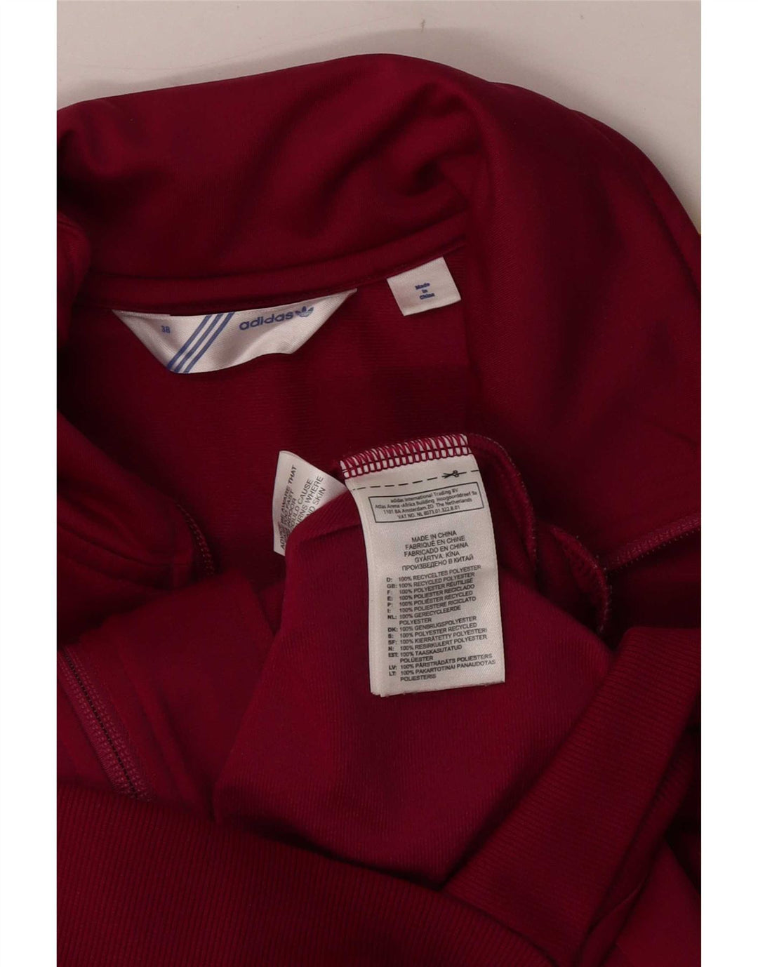 Adidas Veste de survêtement graphique pour femme EU 38 Polyester bordeaux moyen