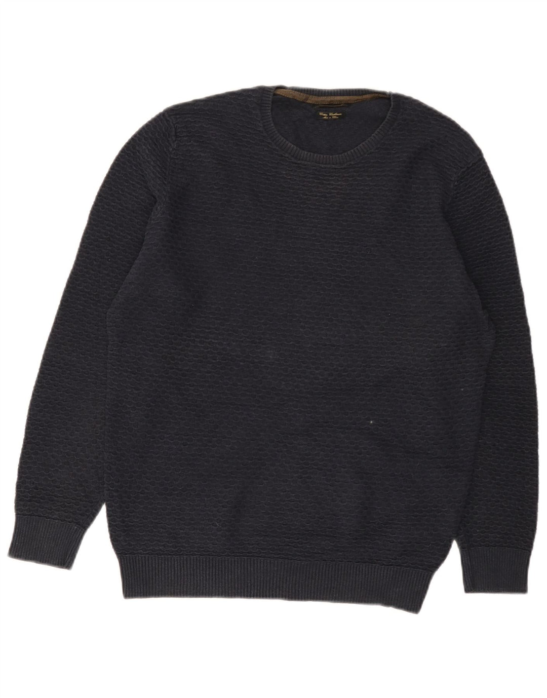 Massimo Dutti Pull à col rond pour homme en coton bleu marine Petit