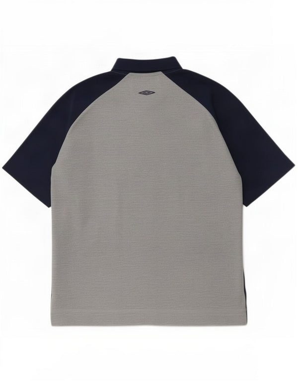 Umbro Polo Homme UK 41/43 Large Gris Colorblock Polyester