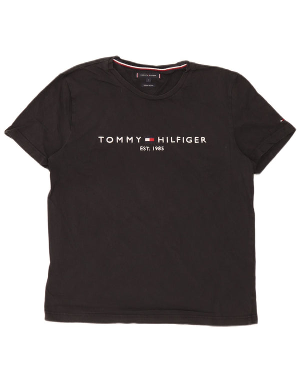 Tommy Hilfiger T-shirt graphique pour hommes, grand, en coton noir