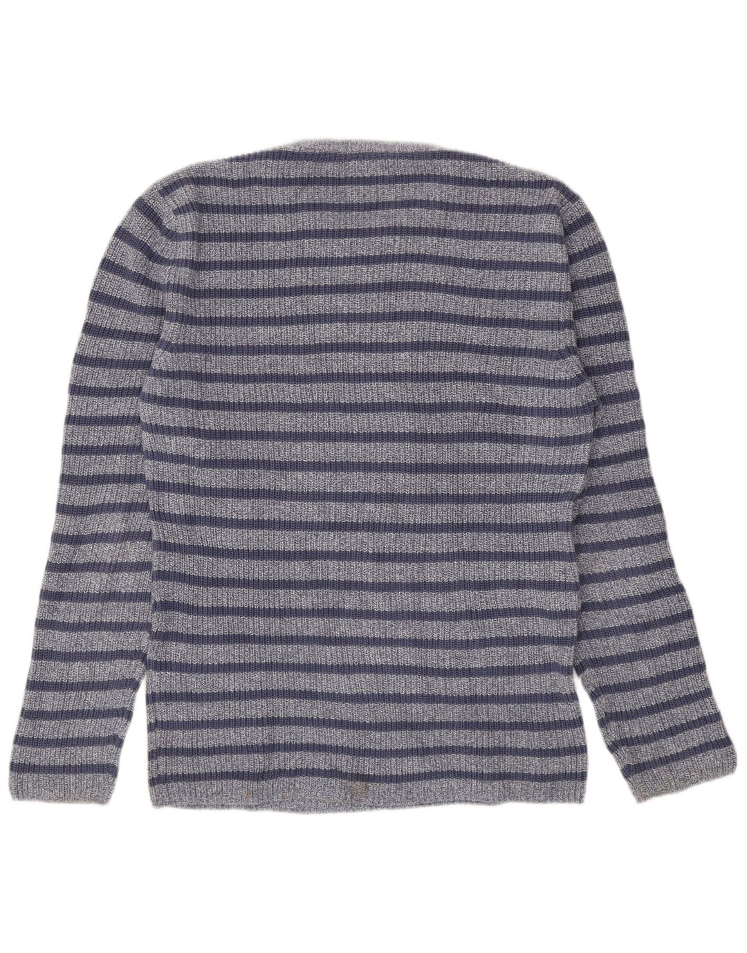 Zara Pull à col rond pour homme en coton rayé bleu grand