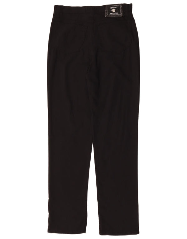 Versace Pantalon décontracté droit W32 L31 Noir Polyamide