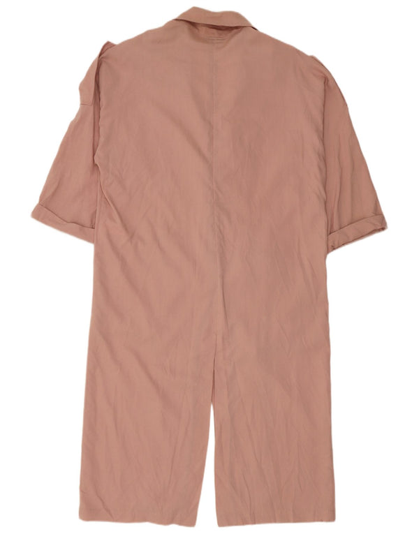 Topshop Veste blazer longue à manches courtes pour femme UK 8 Small Rose Lyocell