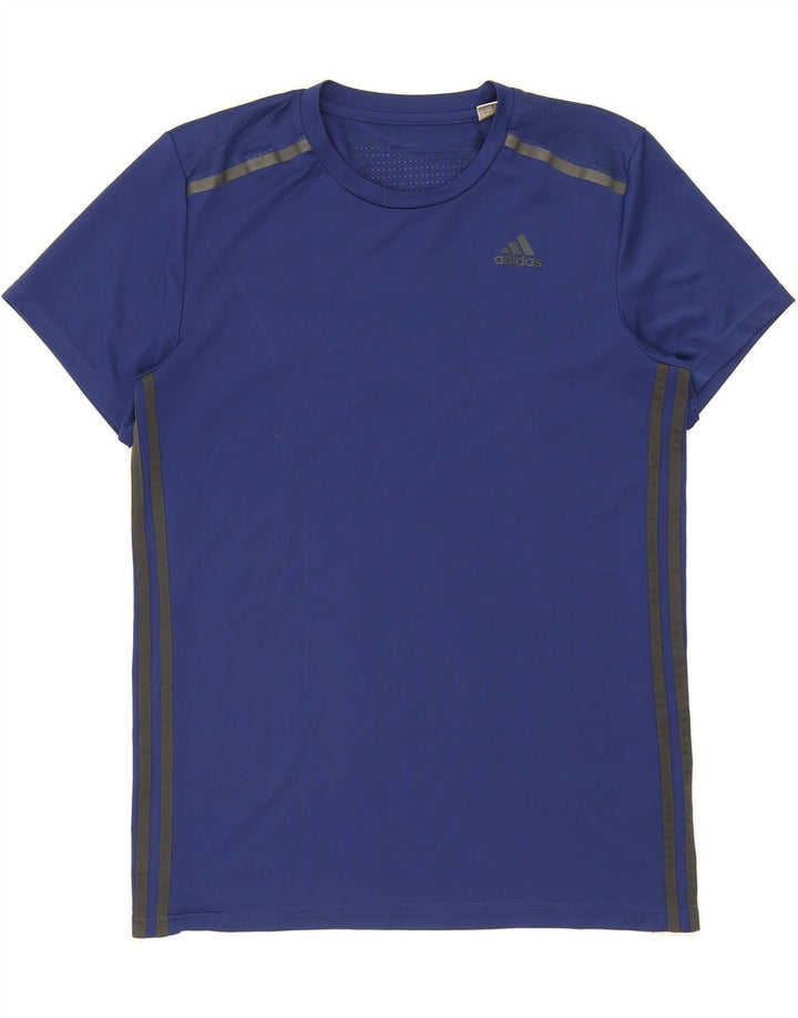 ADIDAS Mens Climacool T-Shirt Top Small Navy Blue Polyester Vintage Adidas and Second-Hand Adidas from Messina Hembry 