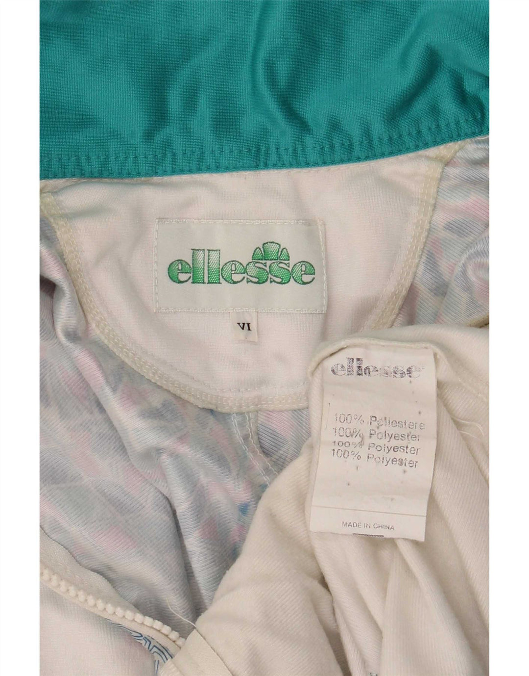 Ellesse Mens Graphic Survêtement Top Jacket XS Vert Géométrique Rétro