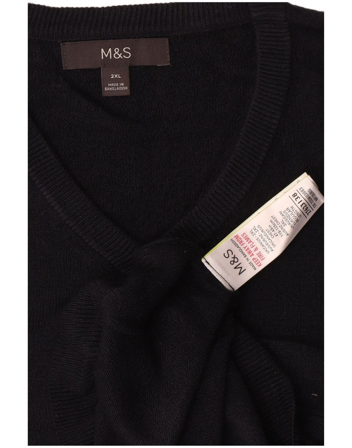 Marks & Spencer Pull col V pour homme 2XL Acrylique noir