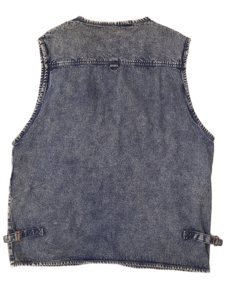 VINTAGE Gilet en jean pour homme UK 50 5XL Bleu