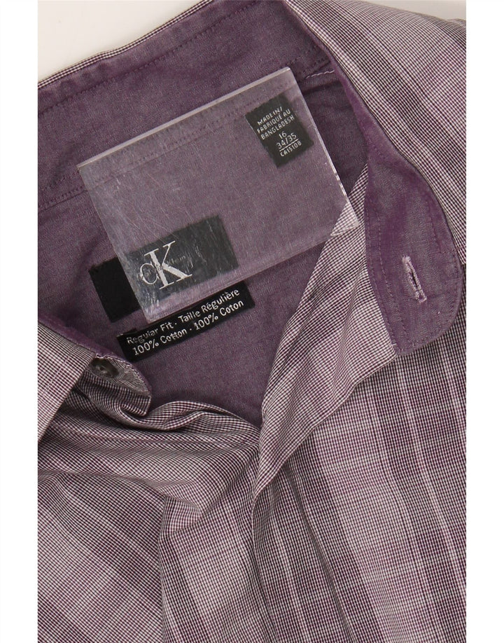 CALVIN KLEIN Chemise coupe régulière pour homme taille 16 grand coton à carreaux violet