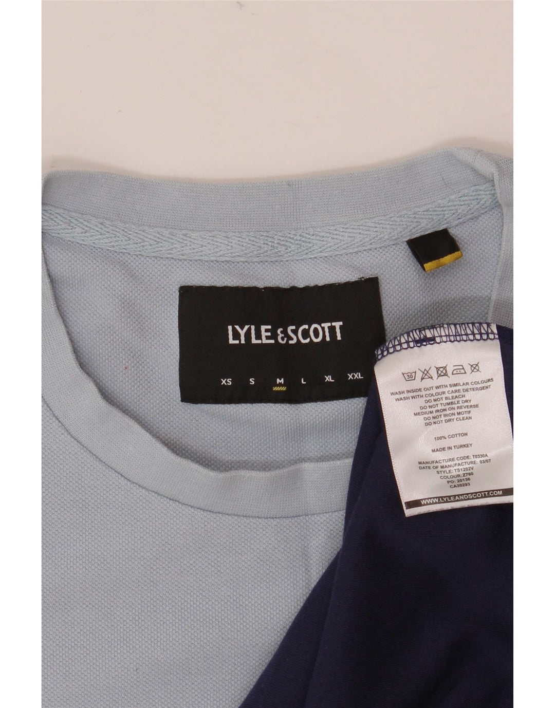 Lyle & Scott T-Shirt Homme Bleu Marine Moyen Coton Colorblock