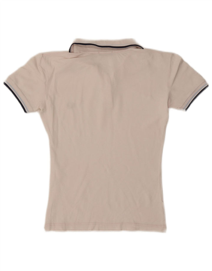 Fred Perry Polo Femme UK 14 Grand Blanc Rayé