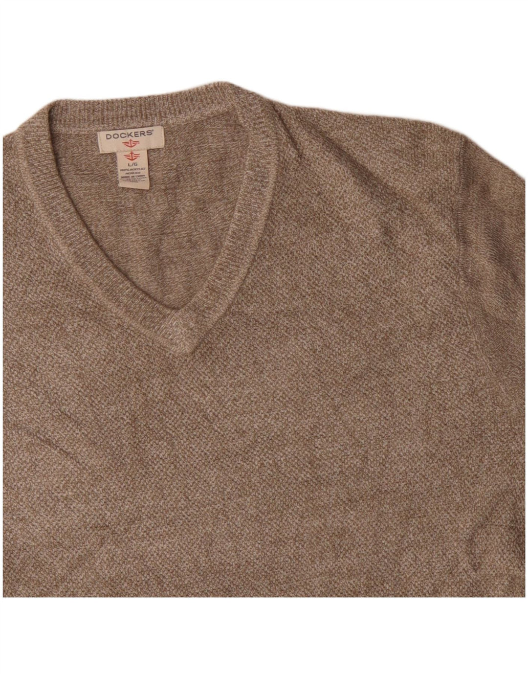 DOCKERS Pull Col V Homme Large Beige Acrylique