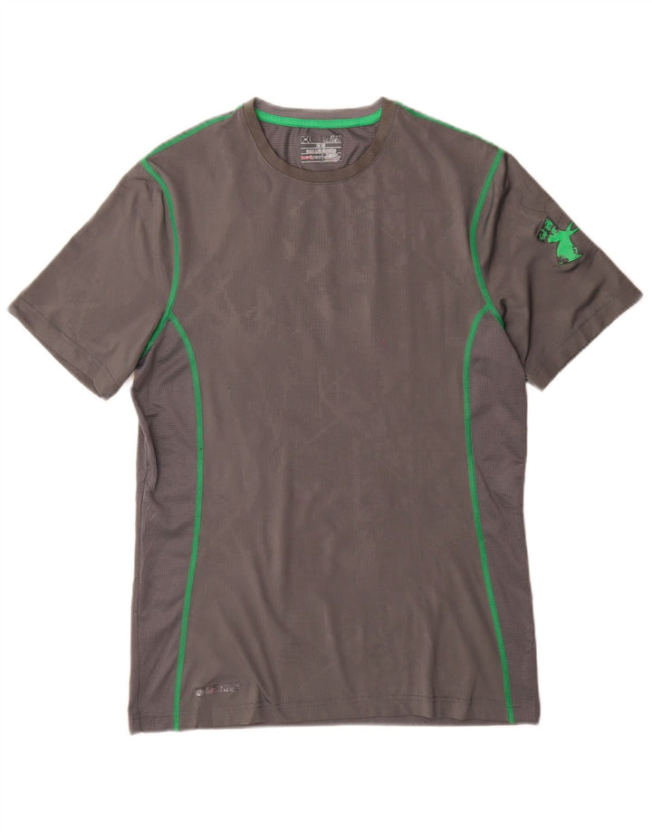 Under Armour Tee-Shirt Heat Gear Homme Gris Moyen Géométrique Polyester