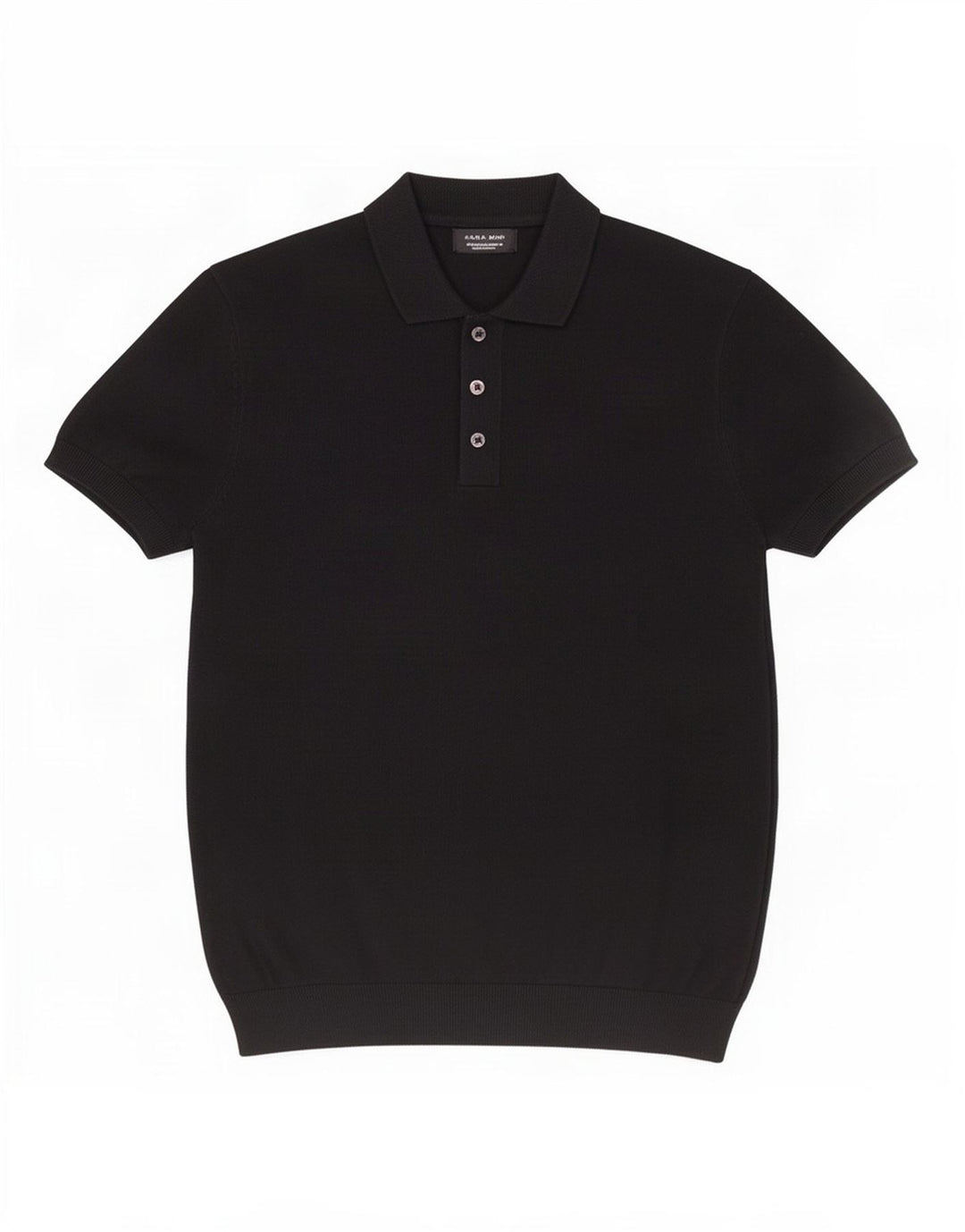 Polo Homme Zara Homme Noir Moyen Viscose