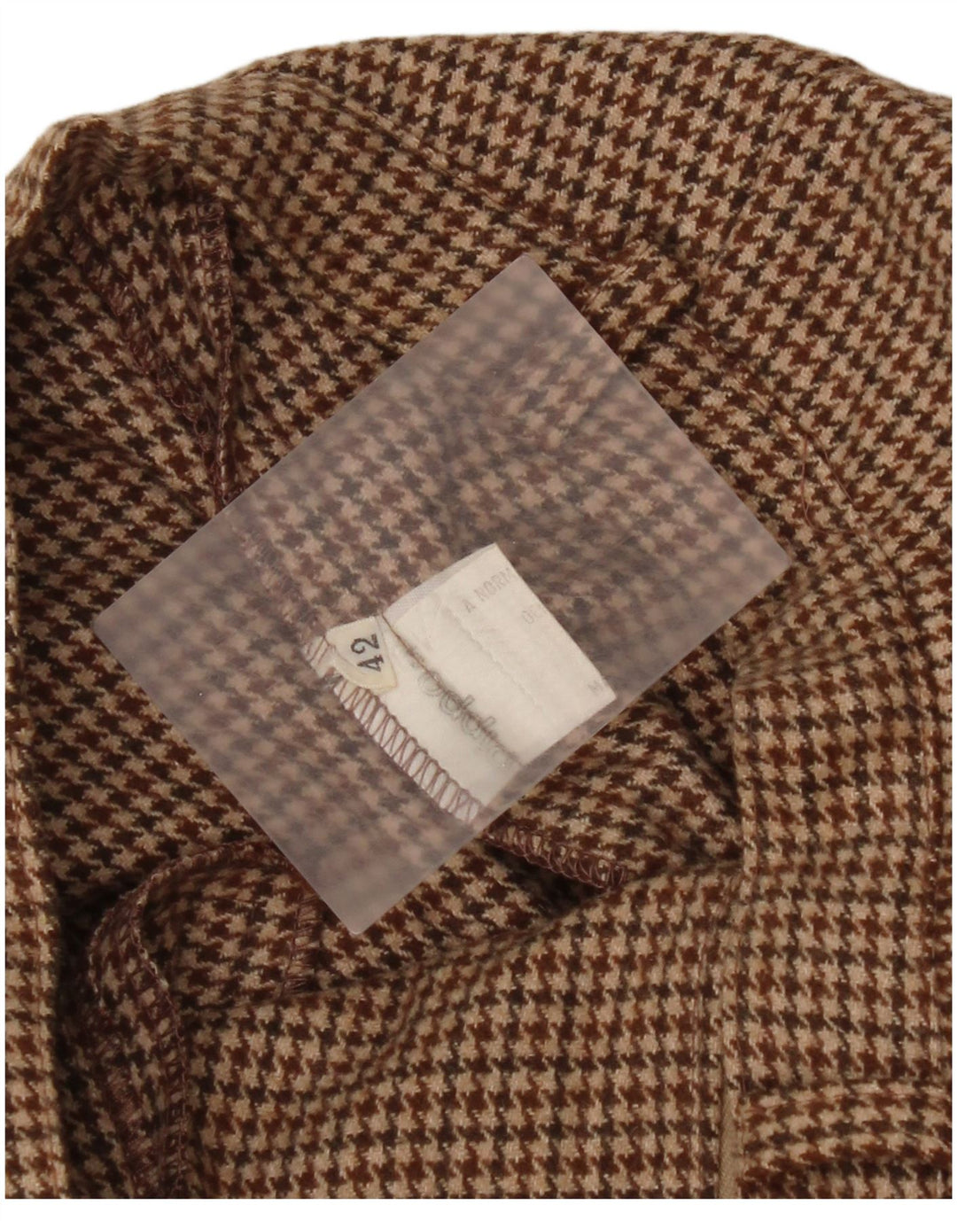 Pantalon Capri femme vintage IT 42 Medium W26 laine pied-de-poule marron