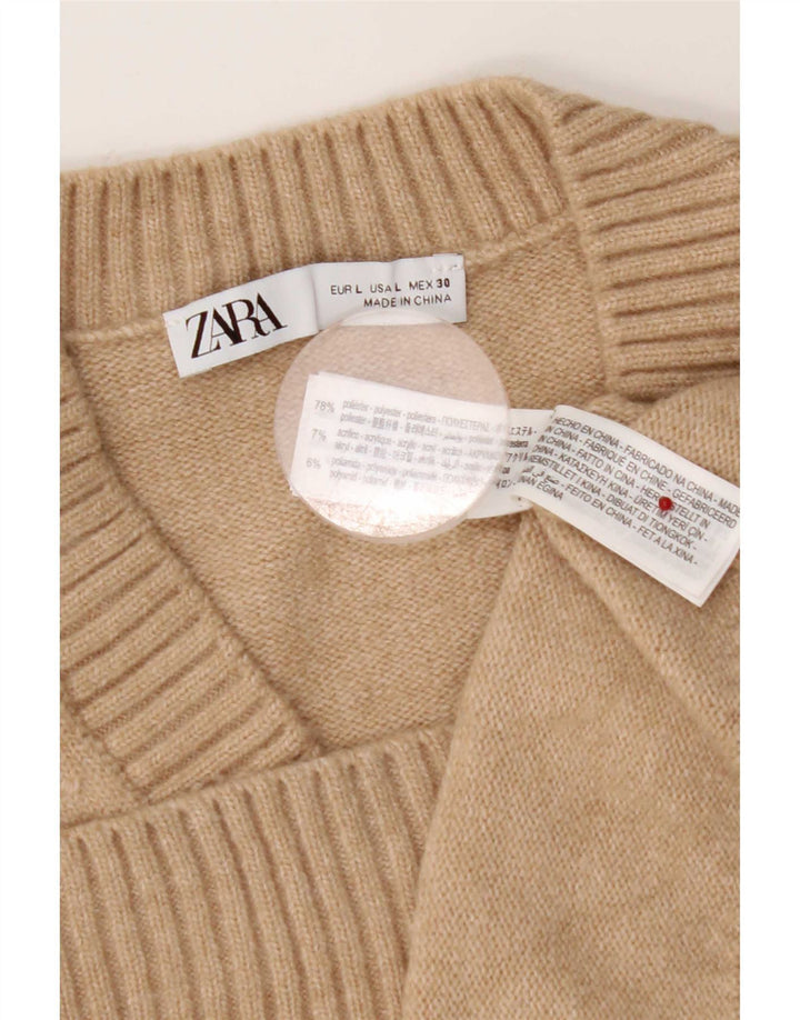 Zara Femme Débardeur UK 16 Large Beige Polyester