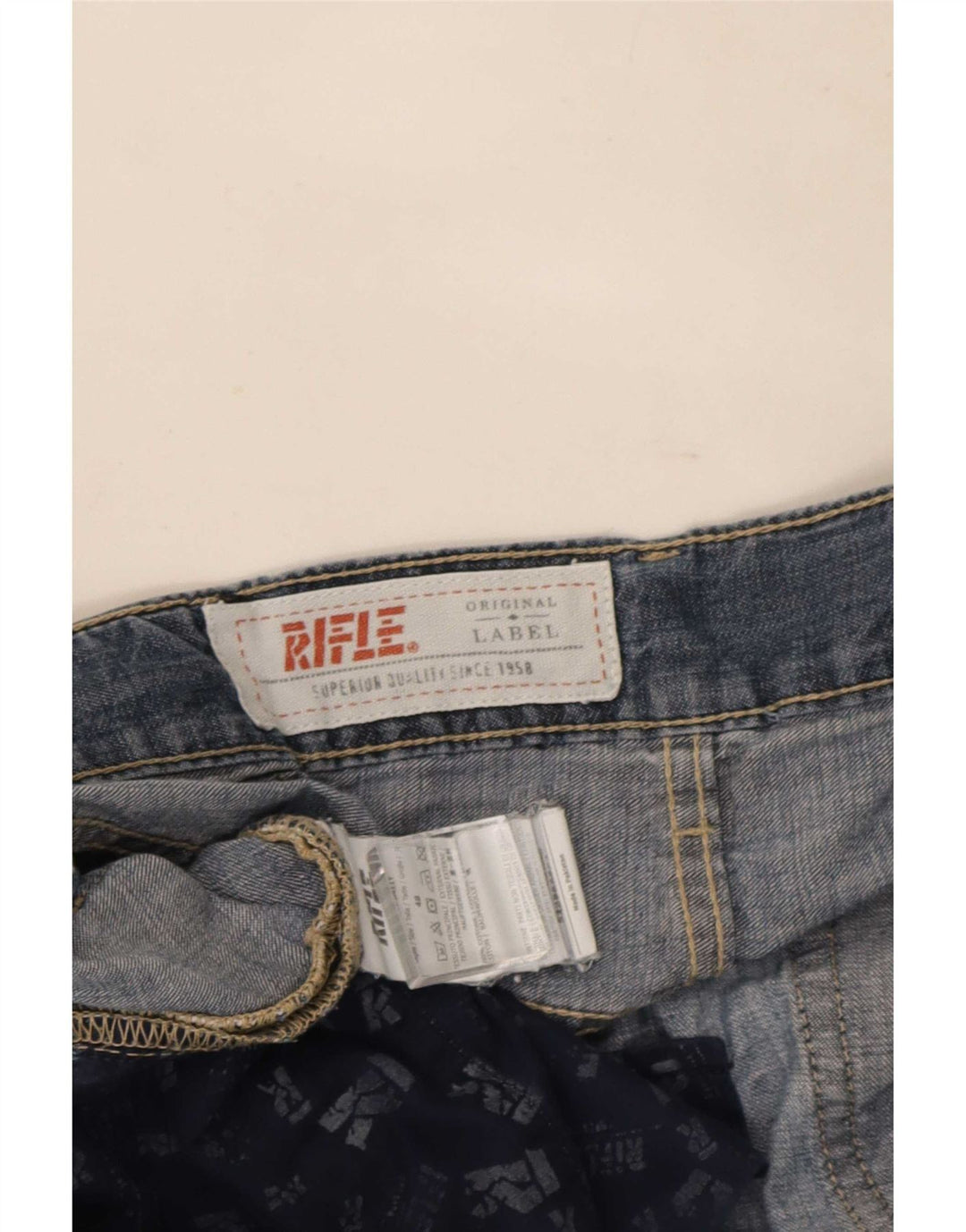 Rifle Jean droit pour homme IT 48 Medium W34 L34 Bleu Coton