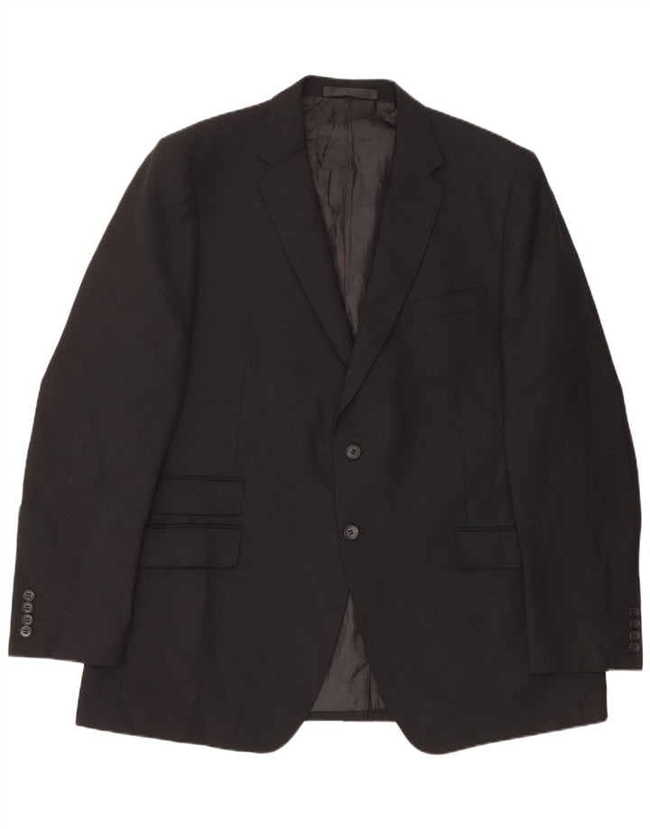 Marks & Spencer Veste blazer à 2 boutons pour homme Taille 46 XL Noir Polyester