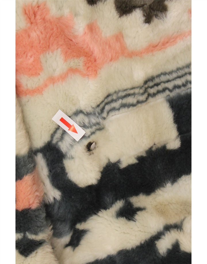 vintage Femmes Overcoat Overcoat IT 42 Moyen Off White Géométrique Aztèque