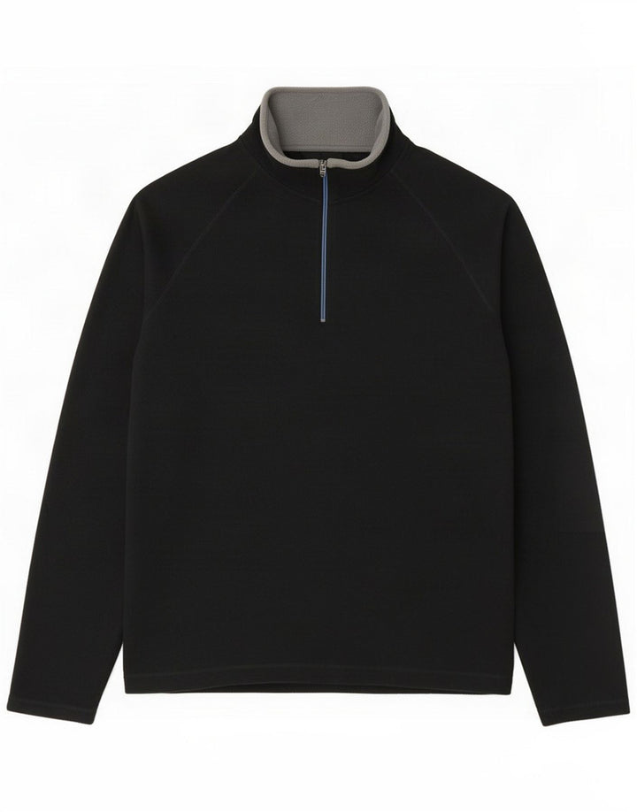 Gap Pull Polaire à Col Zippé Homme Noir Moyen Polyester