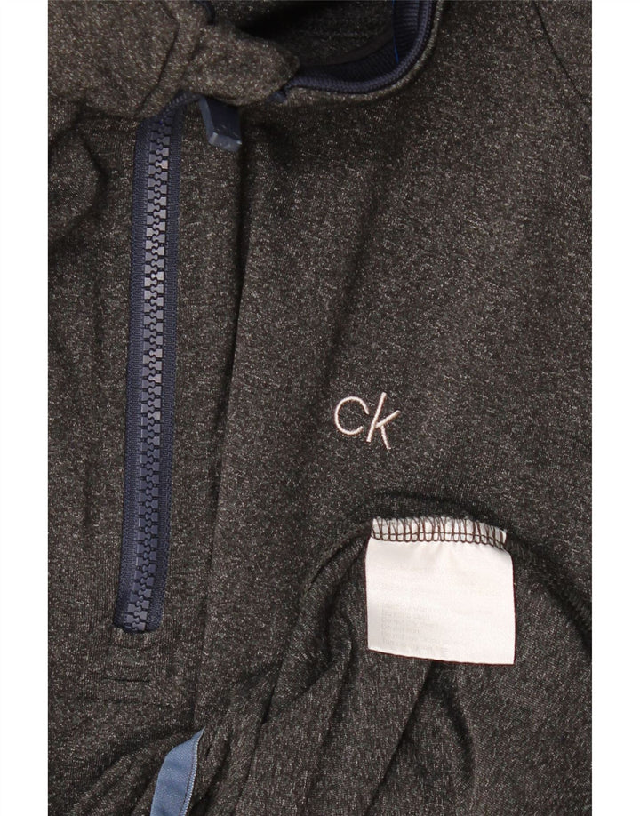 CALVIN KLEIN Haut de survêtement à col zippé pour homme XL Gris Polyester