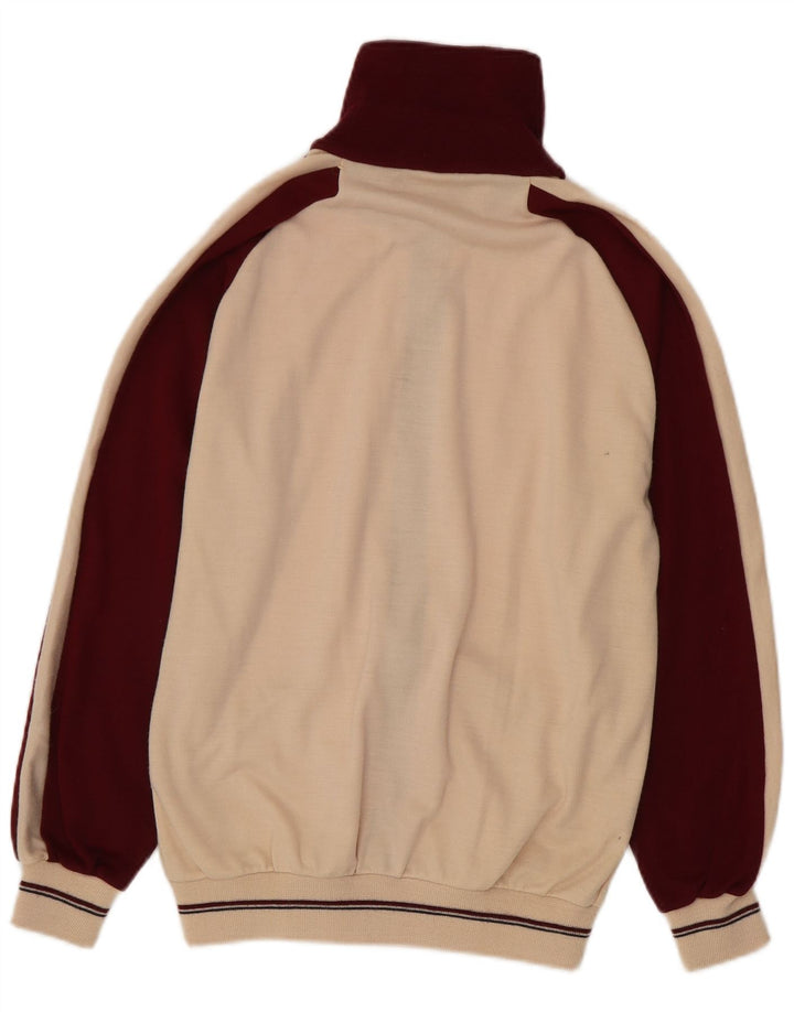 vintage Femmes Full Survêtement EU 40 Moyen Bourgogne Colourblock Rétro