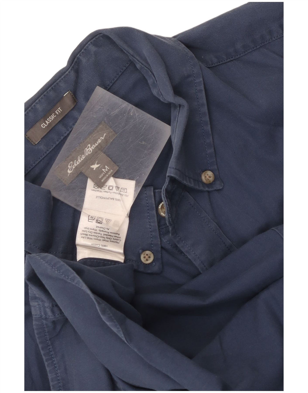 Eddie Bauer Chemise coupe classique pour homme en coton bleu marine moyen