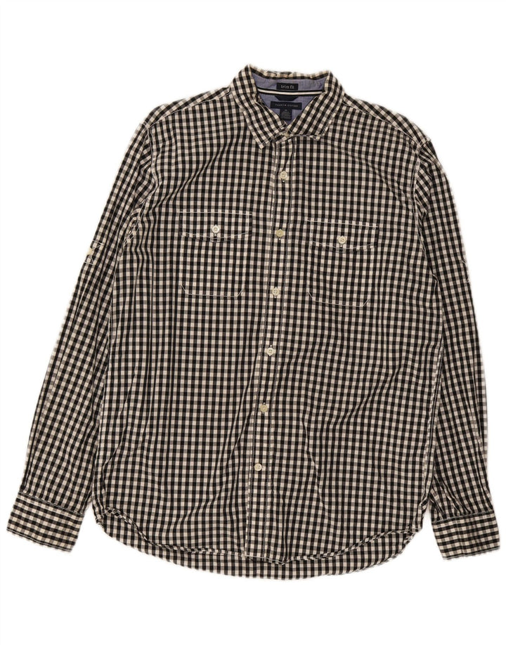 Tommy Hilfiger Chemise ajustée pour homme en coton vichy noir moyen