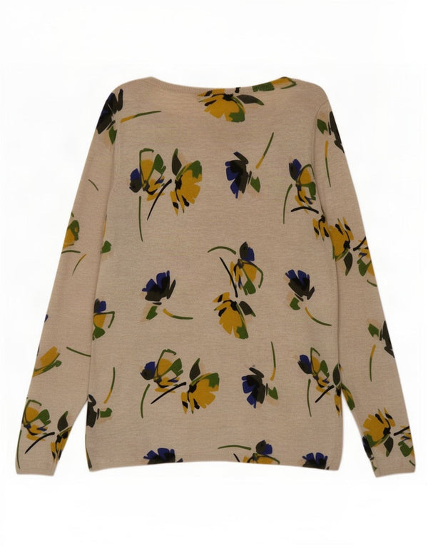 Marks & Spencer Pull col bateau pour femme UK 12 Beige moyen floral