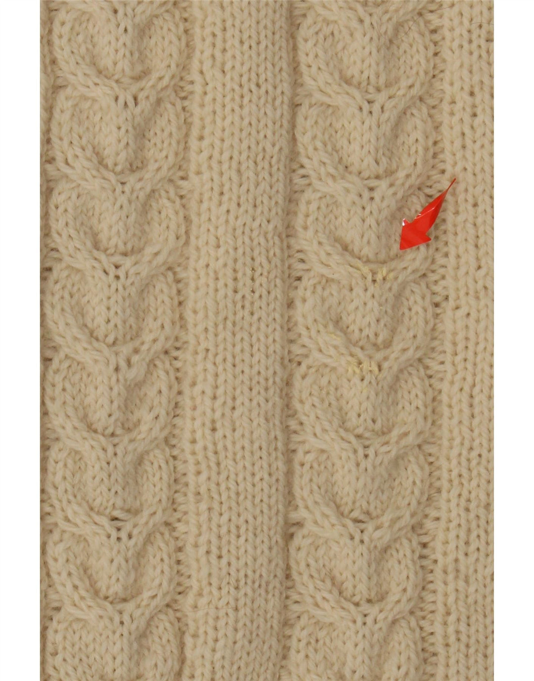 VINTAGE Pull col roulé femme UK 14 Large Off White