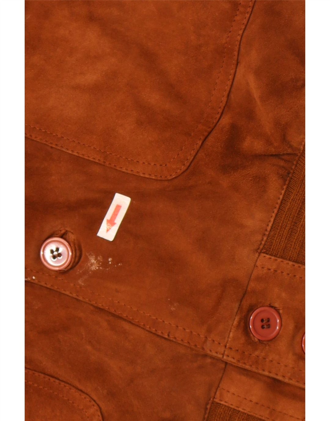 vintage Mens Suede Bomber Jacket EU 52 XL Cuir Marron
