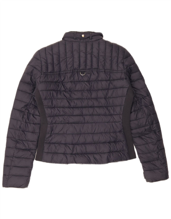 Zara Veste rembourrée pour femme UK 10 Petit nylon bleu marine