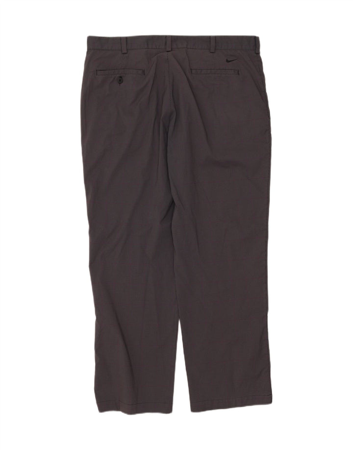 NIKE Mens Straight Chino Trousers W38 L32 Grey Check Polyester Vintage Nike and Second-Hand Nike from Messina Hembry 