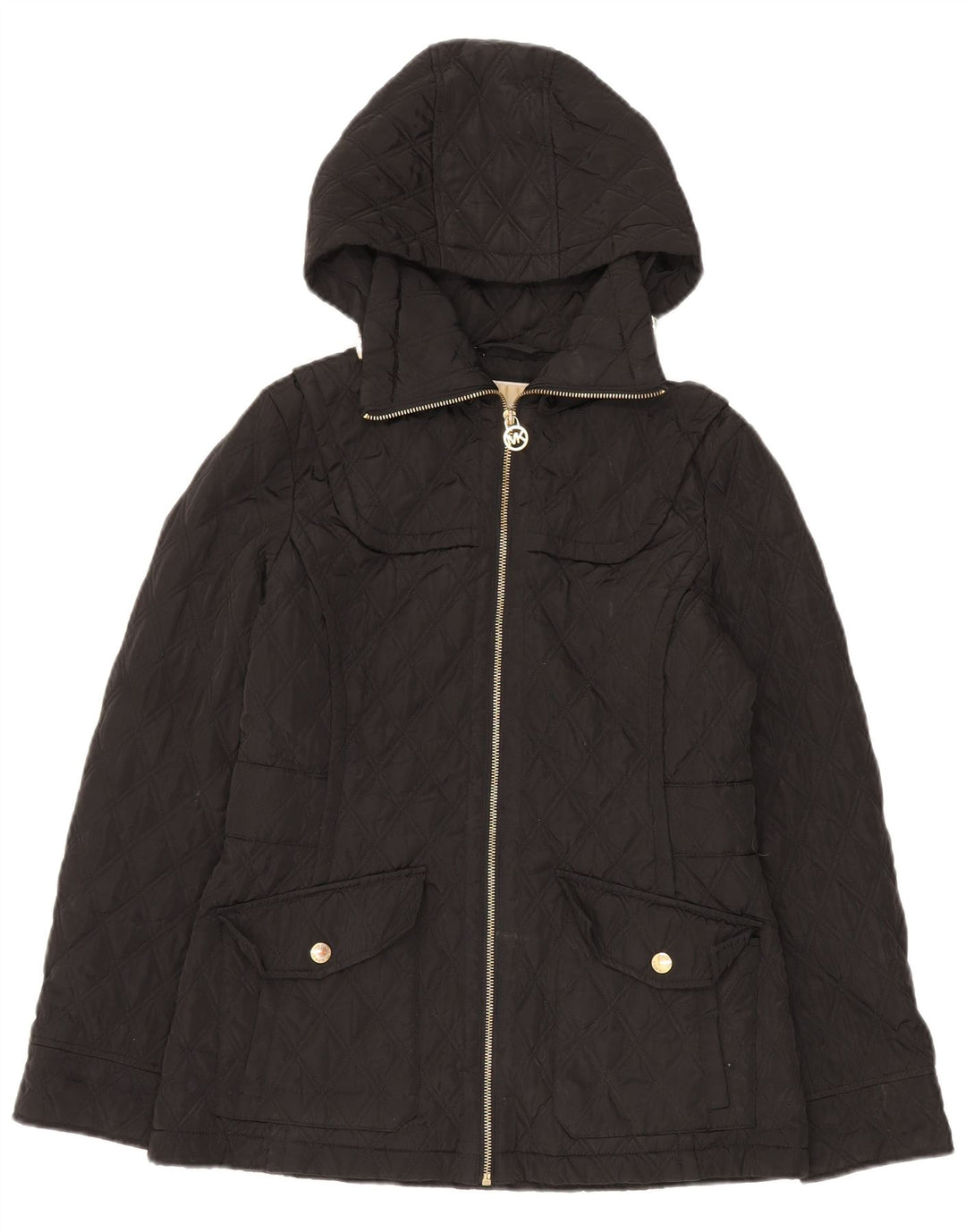 Michael Kors Veste matelassée surdimensionnée à capuche pour femme UK 10 Small Noir