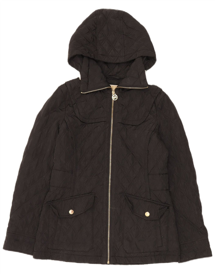 Michael Kors Veste matelassée surdimensionnée à capuche pour femme UK 10 Small Noir