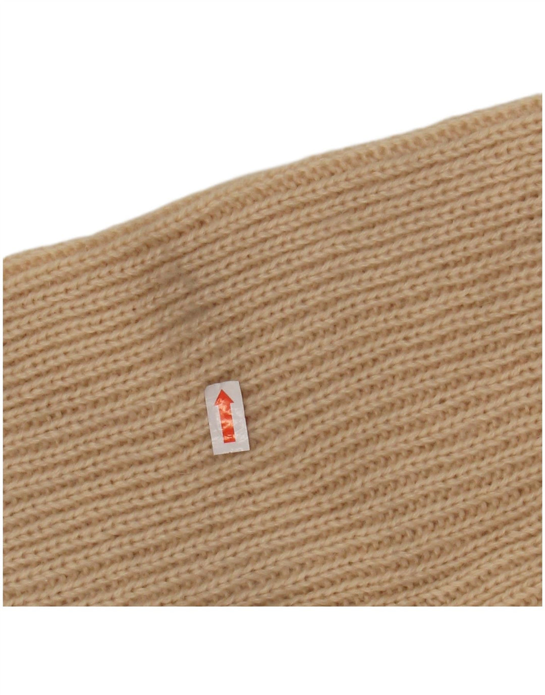 VINTAGE Femme Roll Neck Jumper Pull UK 12 Acrylique Rayé Beige Moyen