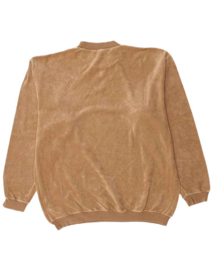 VINTAGE Sweat-shirt Homme Jumper UK 38/40 Coton Beige Moyen