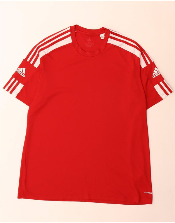 Adidas Hommes Aeroready T-Shirt Top XL Rouge Colorblock Polyester