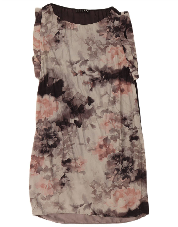 Liu Jo Robe droite sans manches pour femme IT 42 Gris moyen fleuri
