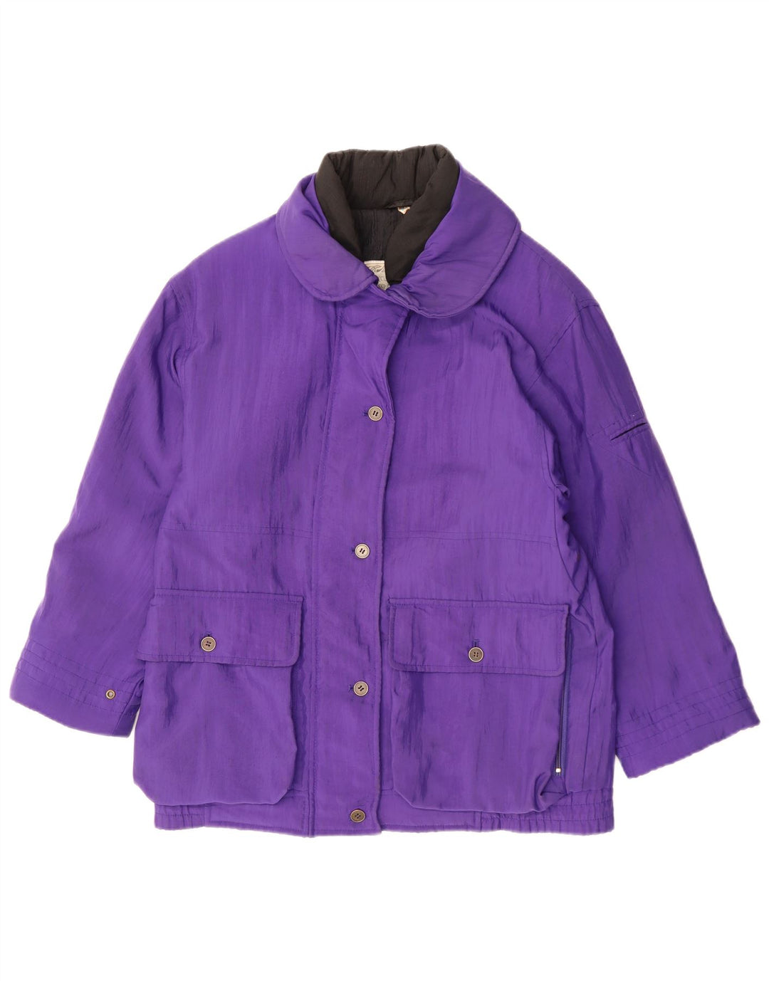 vintage Femme Veste de ski surdimensionnée UK 8 Petit Violet Polyamide Rétro