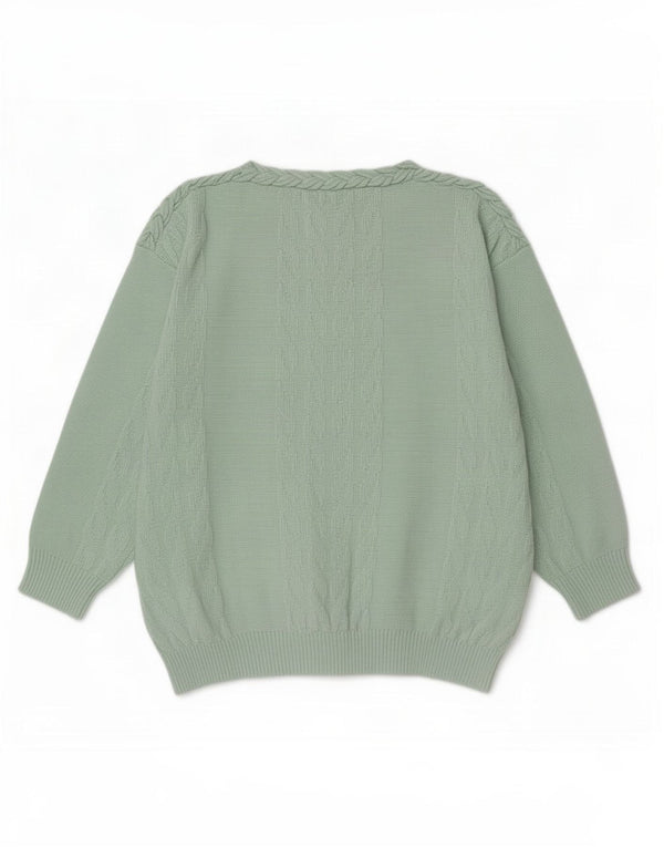 vintage Femme Cardigan Pull UK 20 2XL Vert