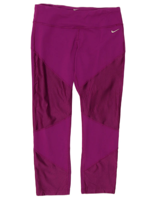 Nike Legging Capri Femme UK 12 Nylon Colorblock Violet Moyen