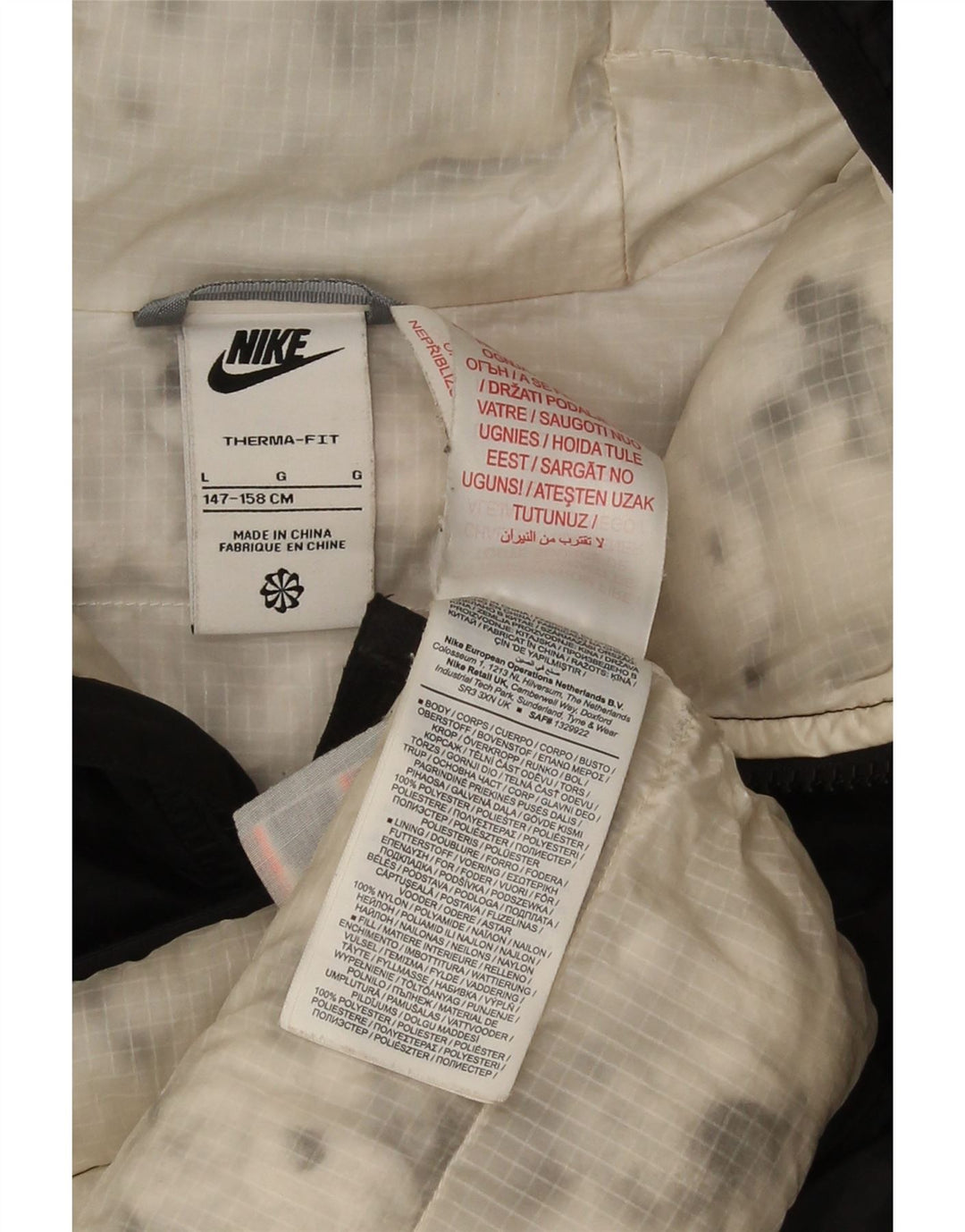 Nike Veste matelassée à capuche pour garçon 12-13 ans Large Noir Nylon